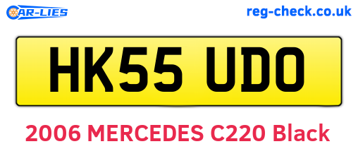 HK55UDO are the vehicle registration plates.