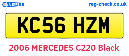 KC56HZM are the vehicle registration plates.