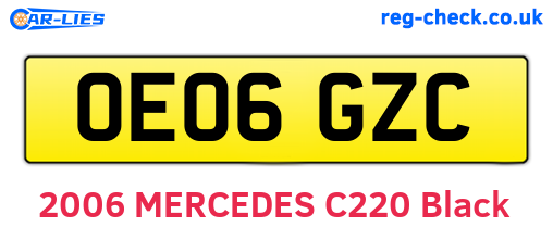 OE06GZC are the vehicle registration plates.