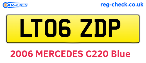 LT06ZDP are the vehicle registration plates.