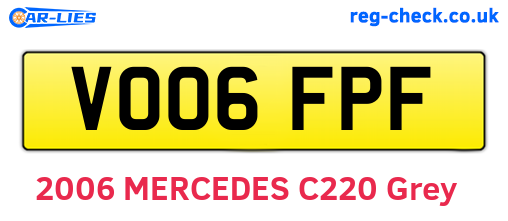 VO06FPF are the vehicle registration plates.