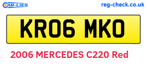 KR06MKO are the vehicle registration plates.