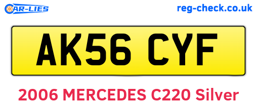 AK56CYF are the vehicle registration plates.