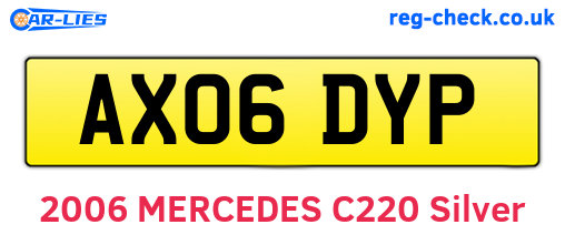 AX06DYP are the vehicle registration plates.