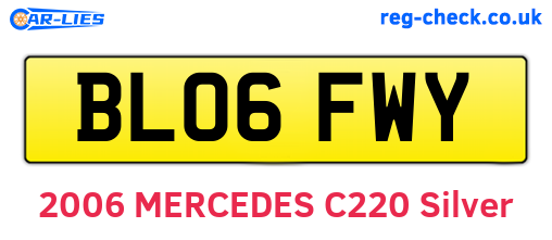 BL06FWY are the vehicle registration plates.