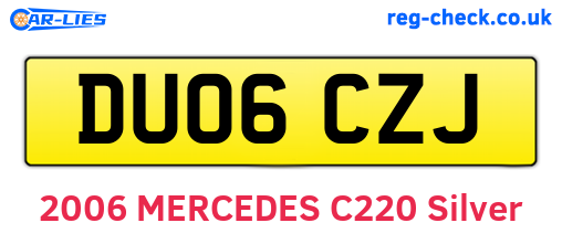 DU06CZJ are the vehicle registration plates.