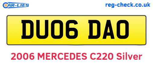 DU06DAO are the vehicle registration plates.