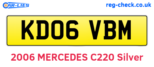 KD06VBM are the vehicle registration plates.