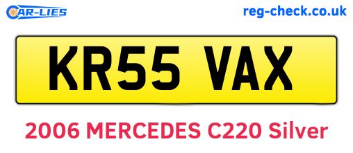 KR55VAX are the vehicle registration plates.