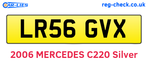 LR56GVX are the vehicle registration plates.
