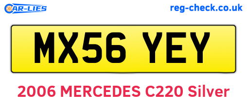 MX56YEY are the vehicle registration plates.