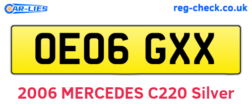 OE06GXX are the vehicle registration plates.