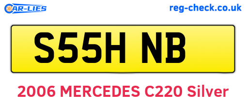 S55HNB are the vehicle registration plates.
