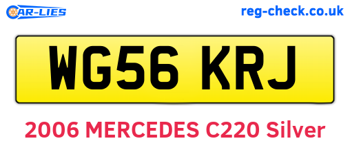 WG56KRJ are the vehicle registration plates.