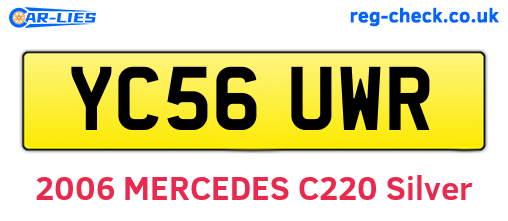 YC56UWR are the vehicle registration plates.
