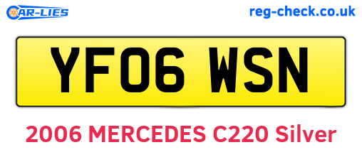 YF06WSN are the vehicle registration plates.