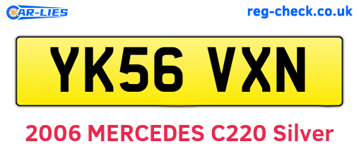 YK56VXN are the vehicle registration plates.