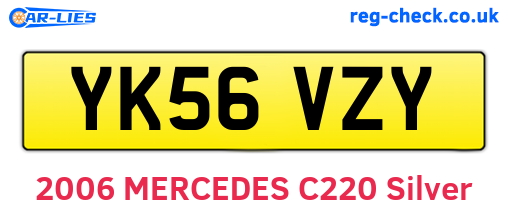 YK56VZY are the vehicle registration plates.