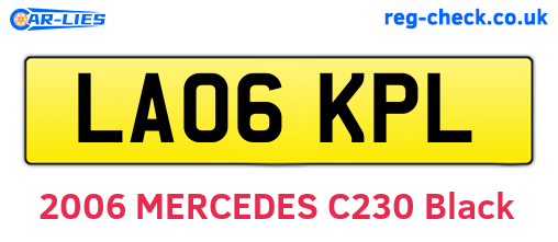 LA06KPL are the vehicle registration plates.