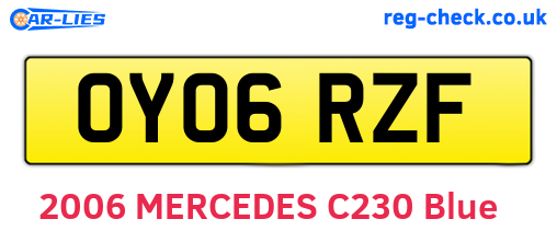 OY06RZF are the vehicle registration plates.