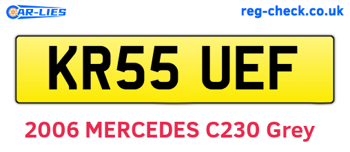 KR55UEF are the vehicle registration plates.