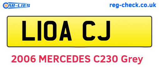 L10ACJ are the vehicle registration plates.