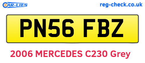 PN56FBZ are the vehicle registration plates.