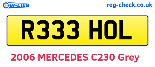 R333HOL are the vehicle registration plates.