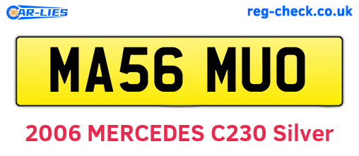 MA56MUO are the vehicle registration plates.