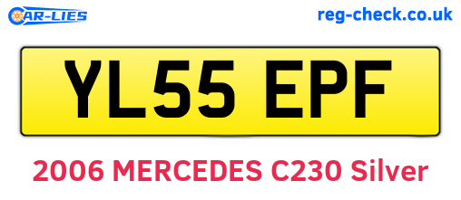 YL55EPF are the vehicle registration plates.