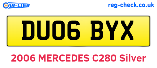 DU06BYX are the vehicle registration plates.