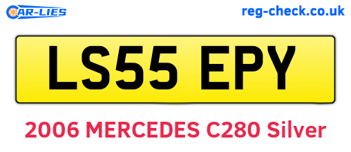 LS55EPY are the vehicle registration plates.