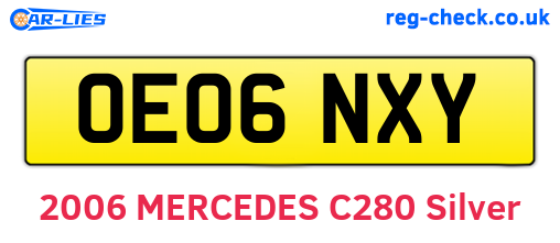 OE06NXY are the vehicle registration plates.