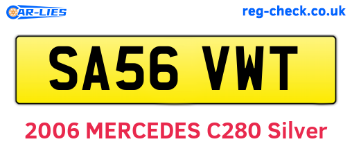 SA56VWT are the vehicle registration plates.