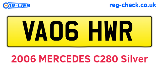 VA06HWR are the vehicle registration plates.
