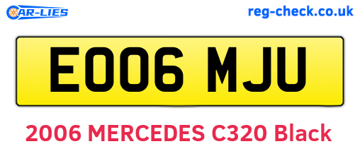EO06MJU are the vehicle registration plates.