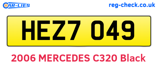 HEZ7049 are the vehicle registration plates.