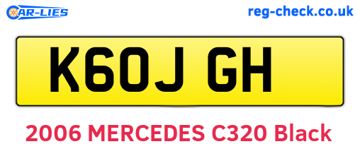 K60JGH are the vehicle registration plates.