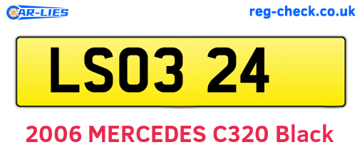 LSO324 are the vehicle registration plates.