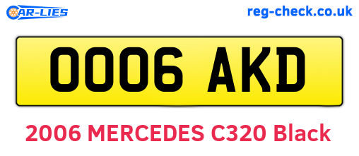 OO06AKD are the vehicle registration plates.