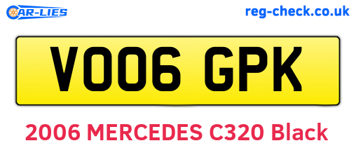 VO06GPK are the vehicle registration plates.