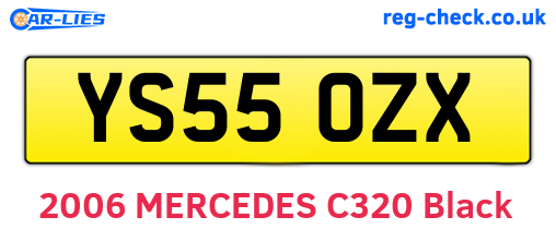 YS55OZX are the vehicle registration plates.