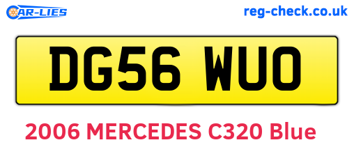 DG56WUO are the vehicle registration plates.
