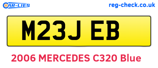M23JEB are the vehicle registration plates.