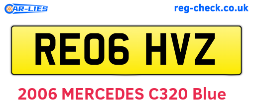 RE06HVZ are the vehicle registration plates.