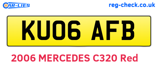 KU06AFB are the vehicle registration plates.