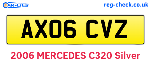 AX06CVZ are the vehicle registration plates.