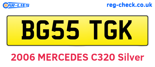 BG55TGK are the vehicle registration plates.