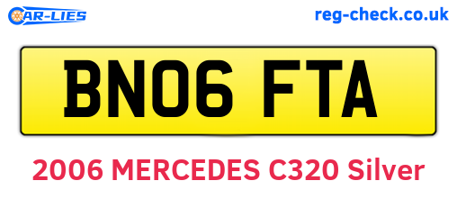 BN06FTA are the vehicle registration plates.