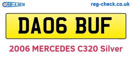 DA06BUF are the vehicle registration plates.
